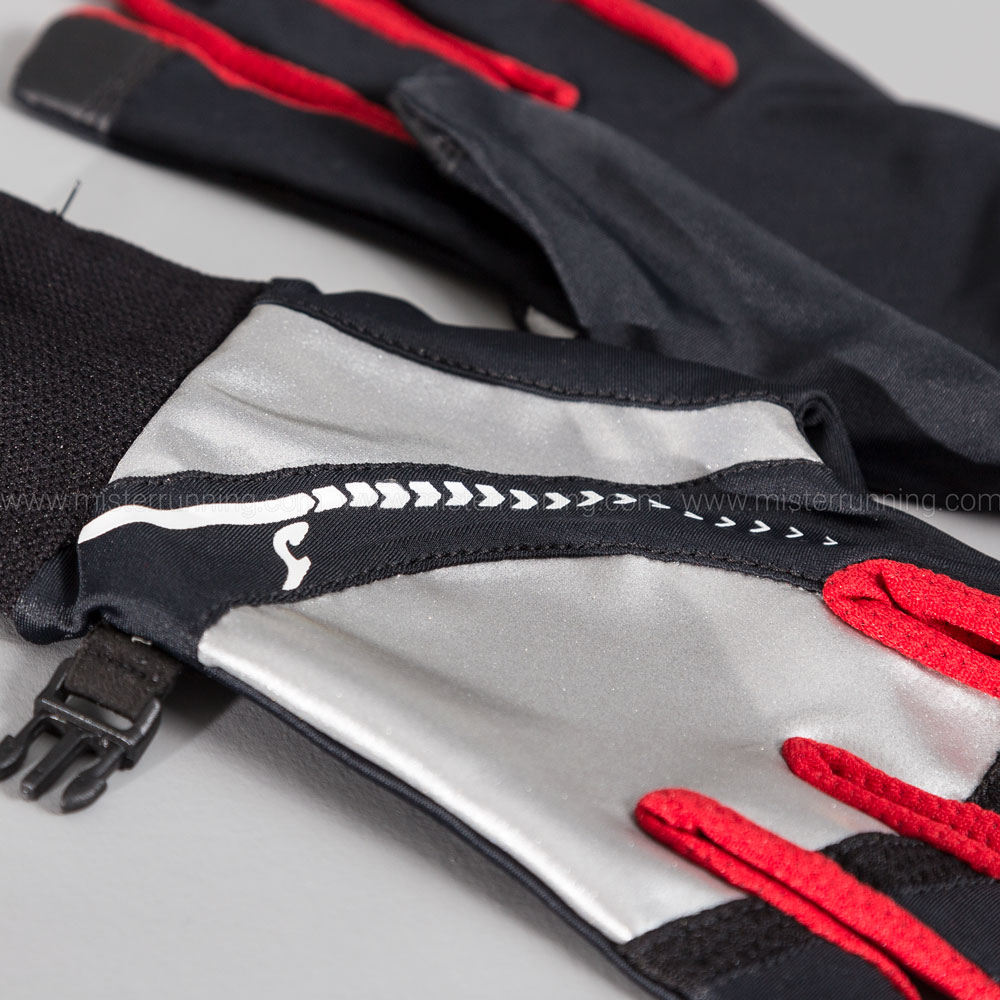 Joma Reflective Gloves - Black/Red/Silver
