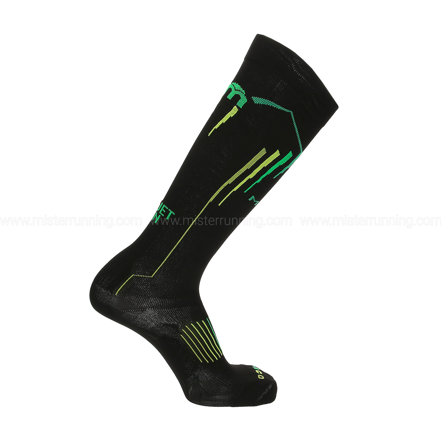 Mico Compression Oxi-Jet Light Weight Socks - Nero/Verde Fluo