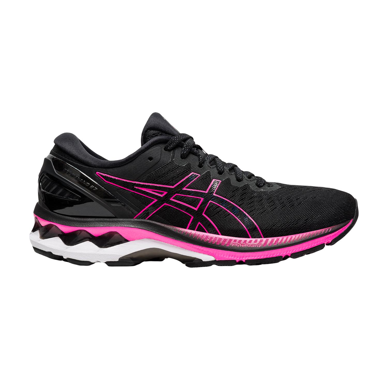 black and pink asics running shoes