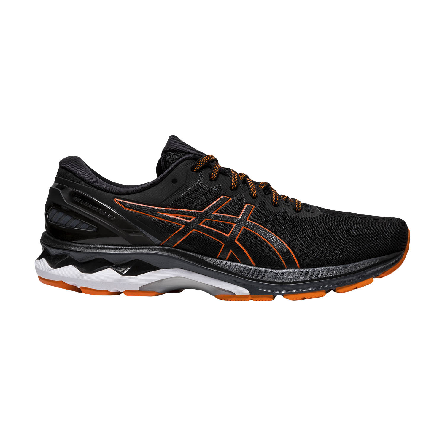 asics black and orange running shoes