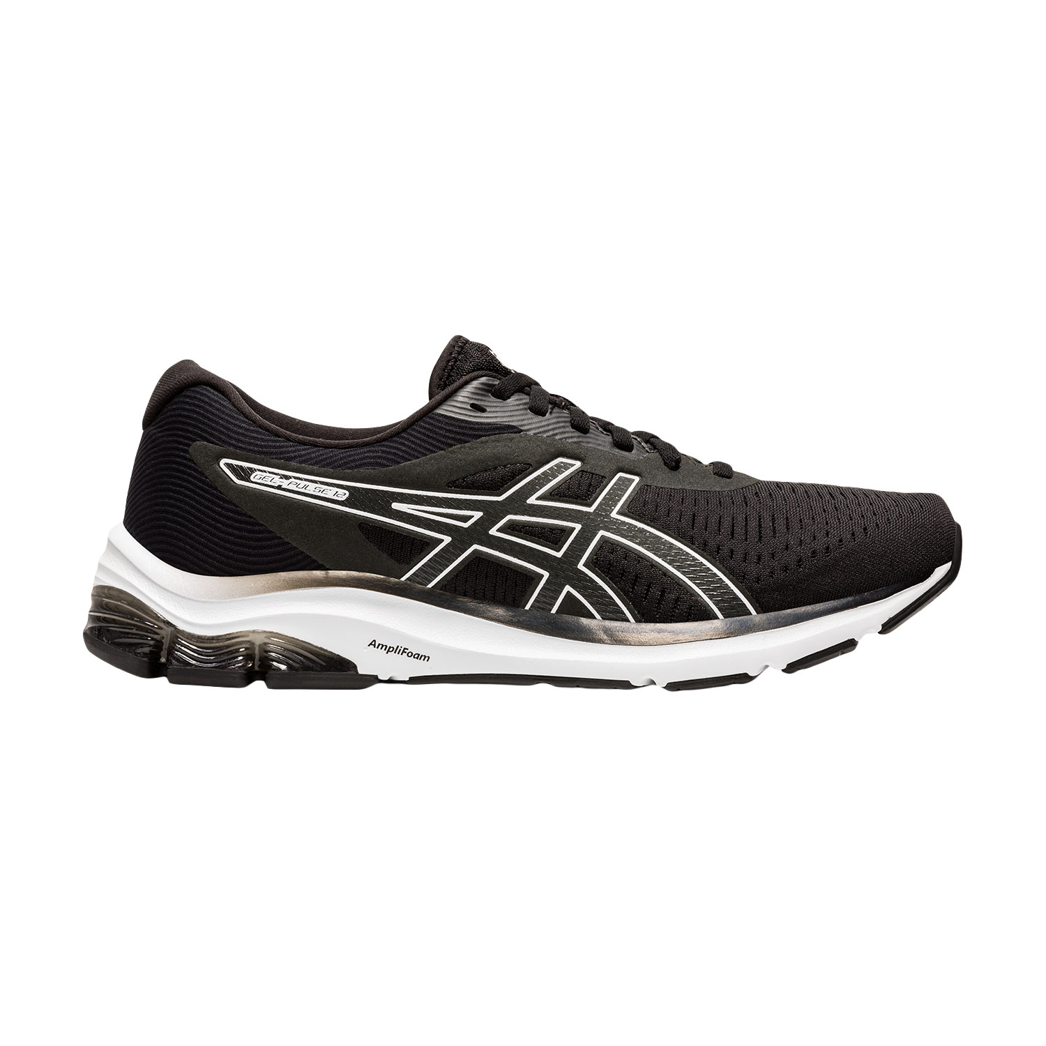 asics black and white running shoes