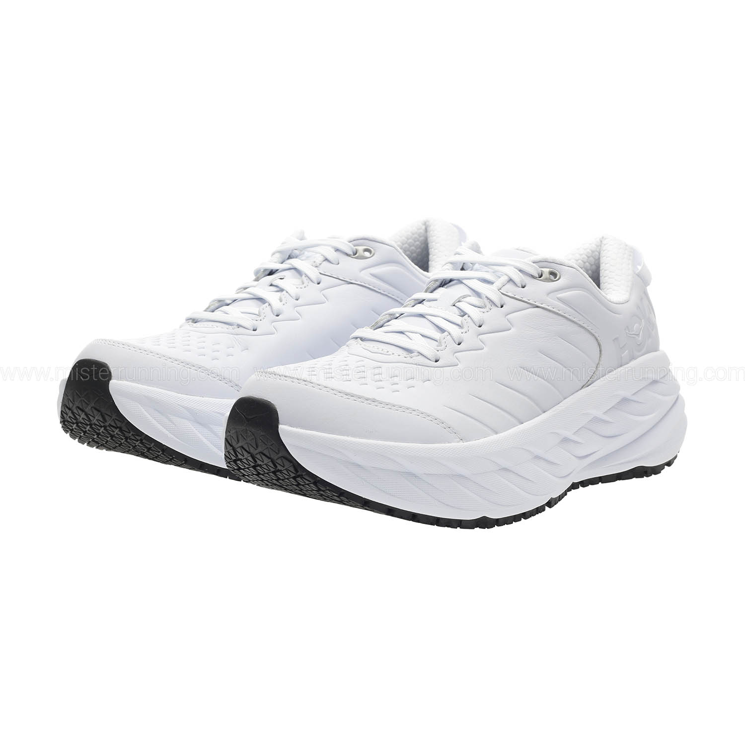 hoka white leather