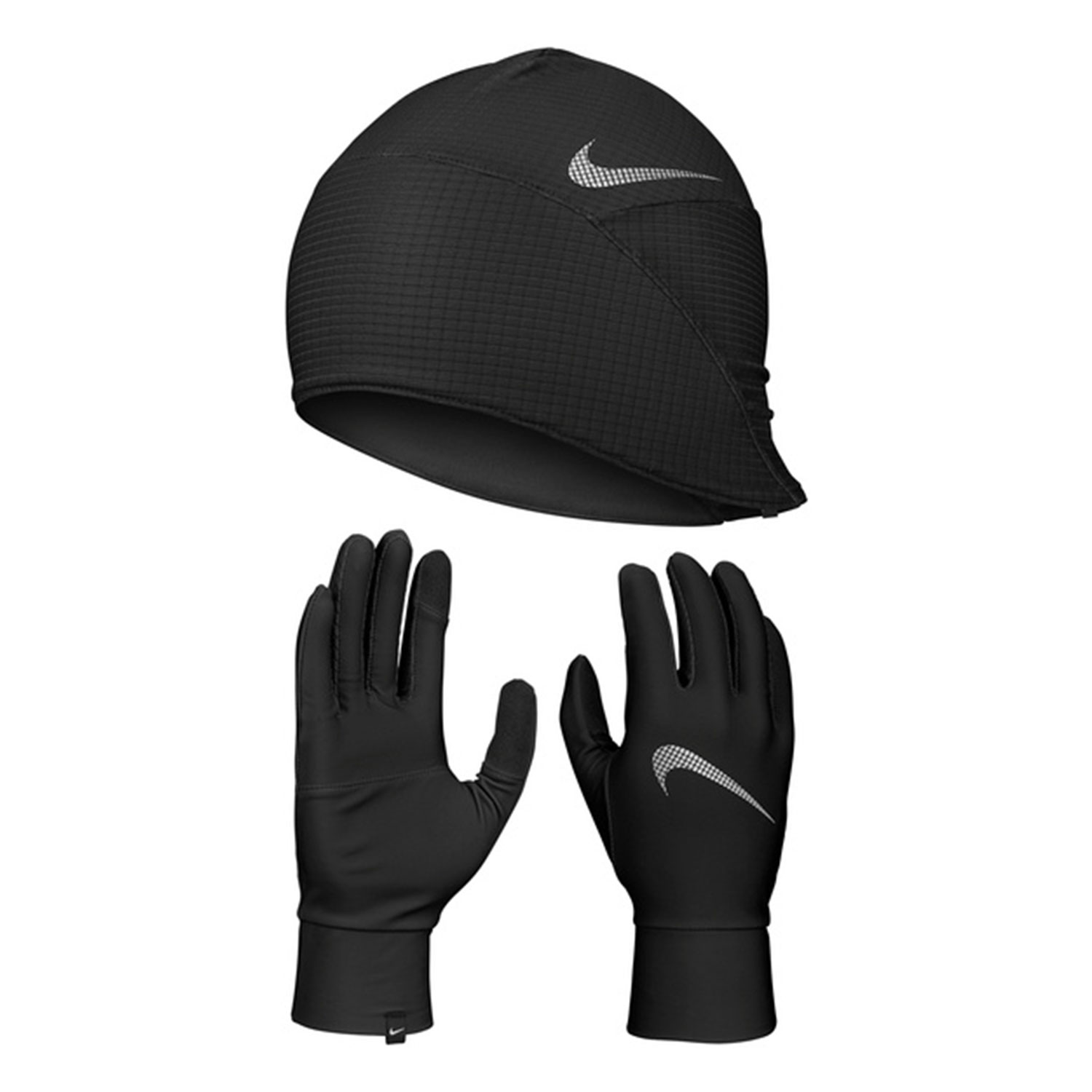Nike Essential Gorro y Guantes - Black/Silver