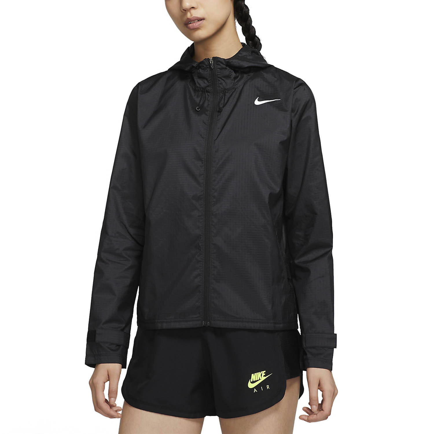 Estrecho de Bering Derritiendo pañuelo de papel Nike Essential Women's Running Jacket - Black/Silver