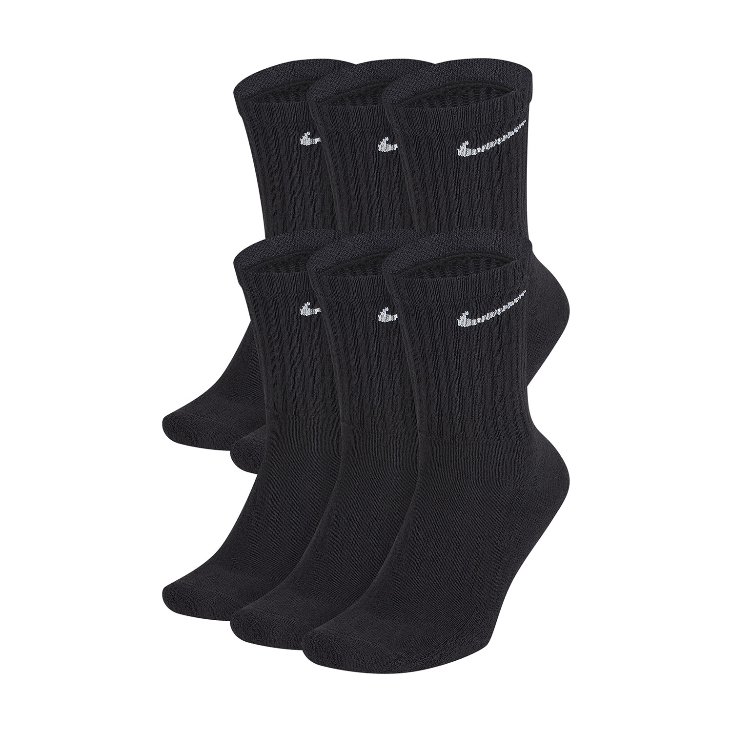 Nike Everyday Cushion Crew x 6 Calze - Black/White