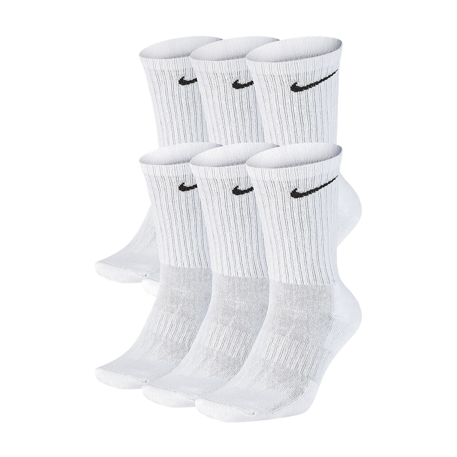 Nike Everyday Cushion Crew X 6 Socks - White/Black