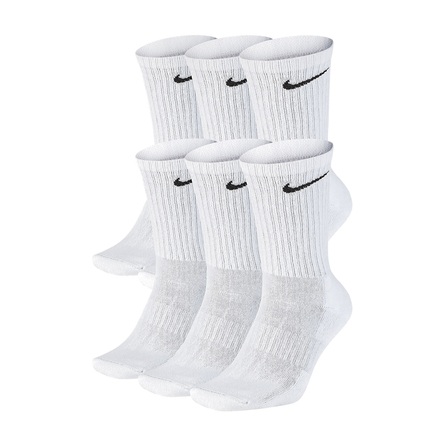 Nike Everyday Cushion Crew X 6 Calze - White/Black