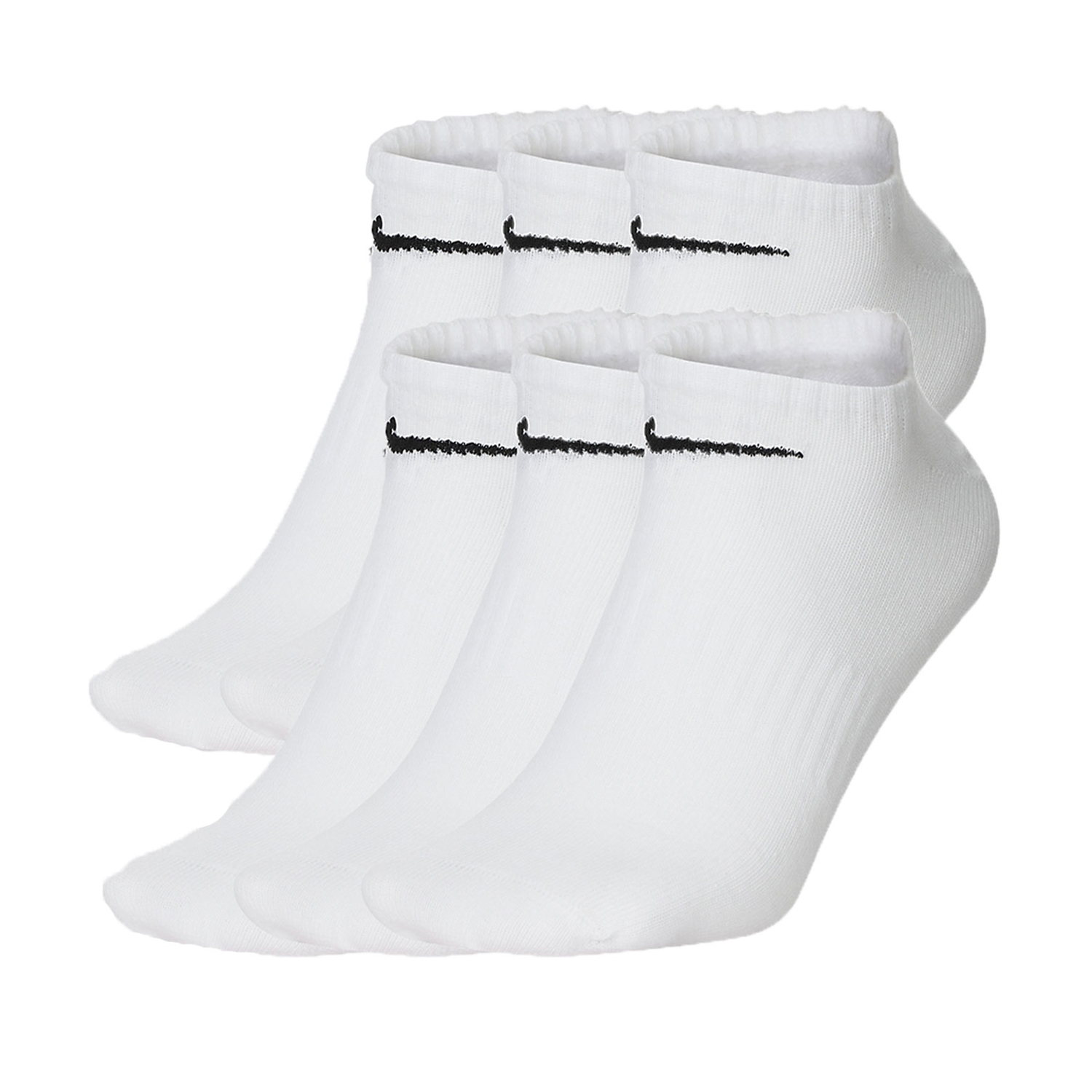 Nike Everyday Lightweight Logo x 6 Socks - White/Black