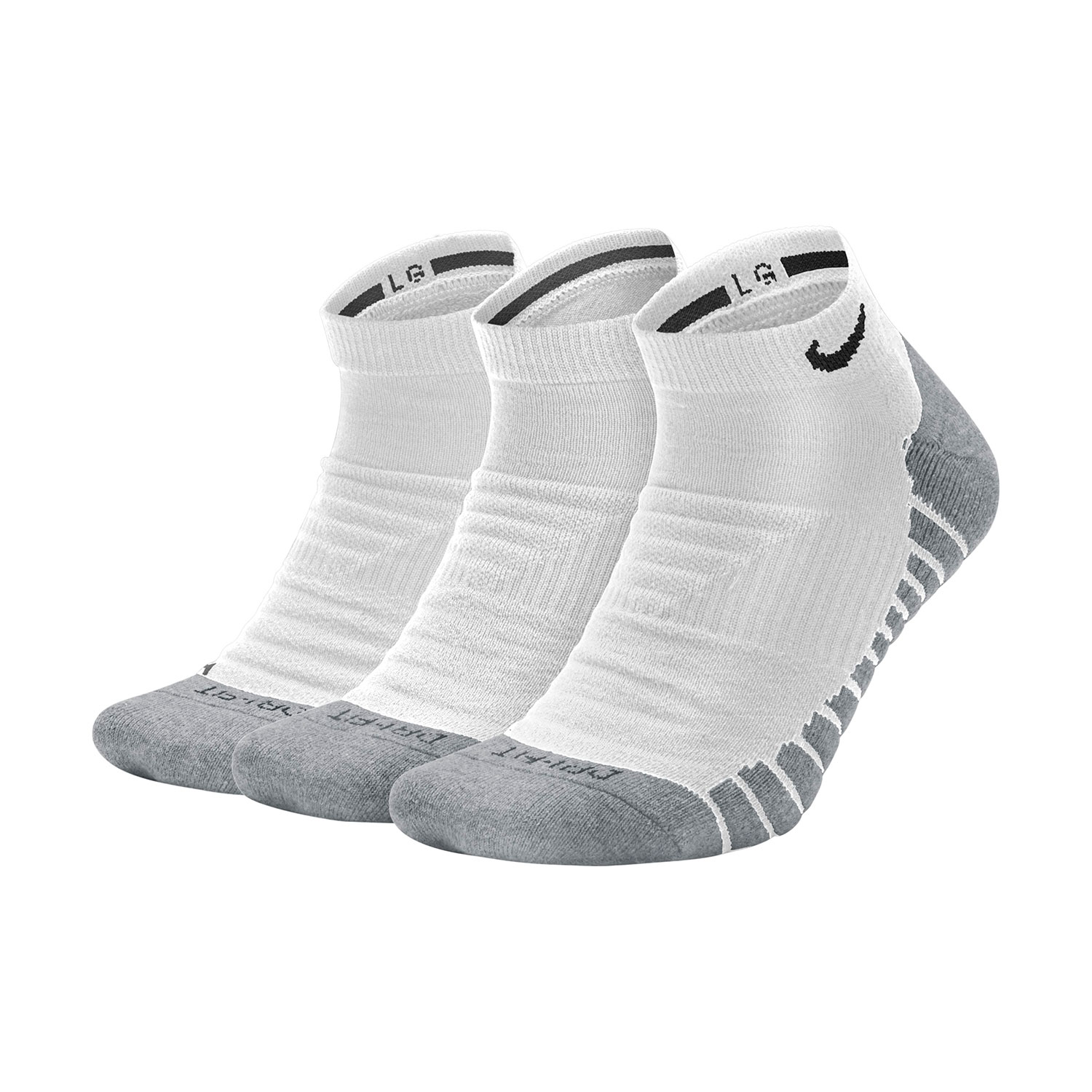 NIKE Everyday Dri-Fit Lightweight 3 Pack Crew Socks - WHITE