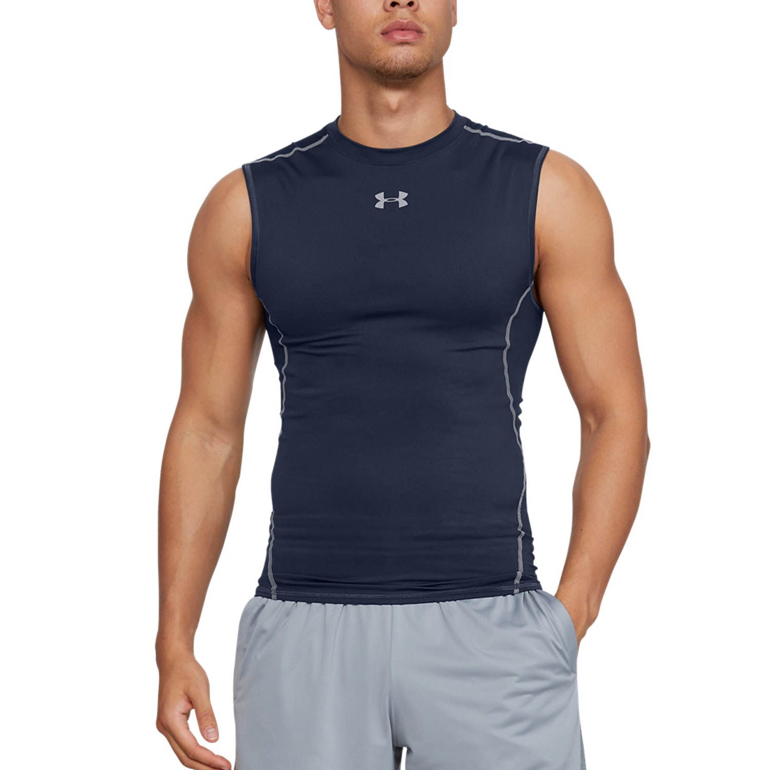 Under Armour HeatGear Compression Men's Running Tank Navy