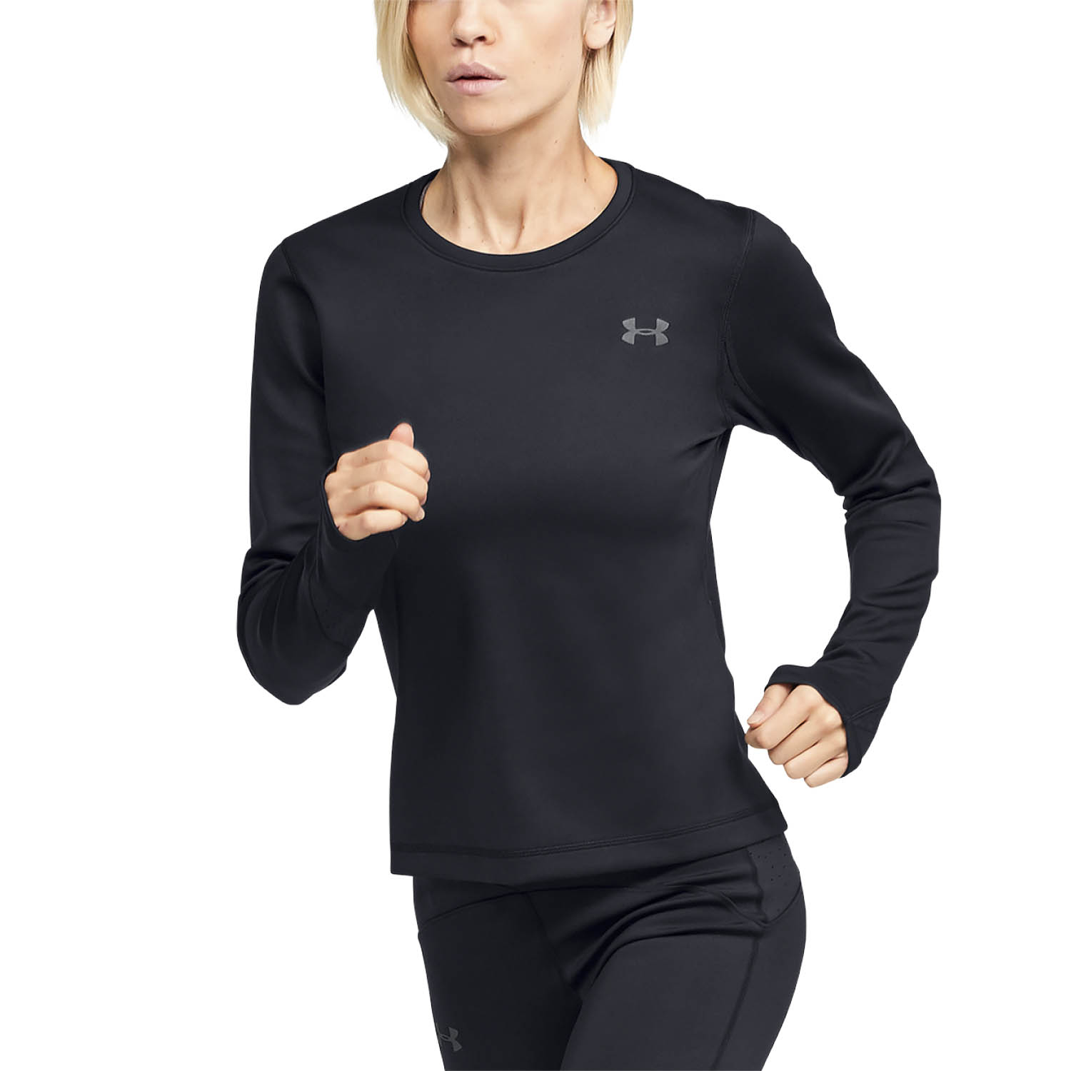 Under Armour Qualifier ColdGear Long Sleeve Womens Running Top Red