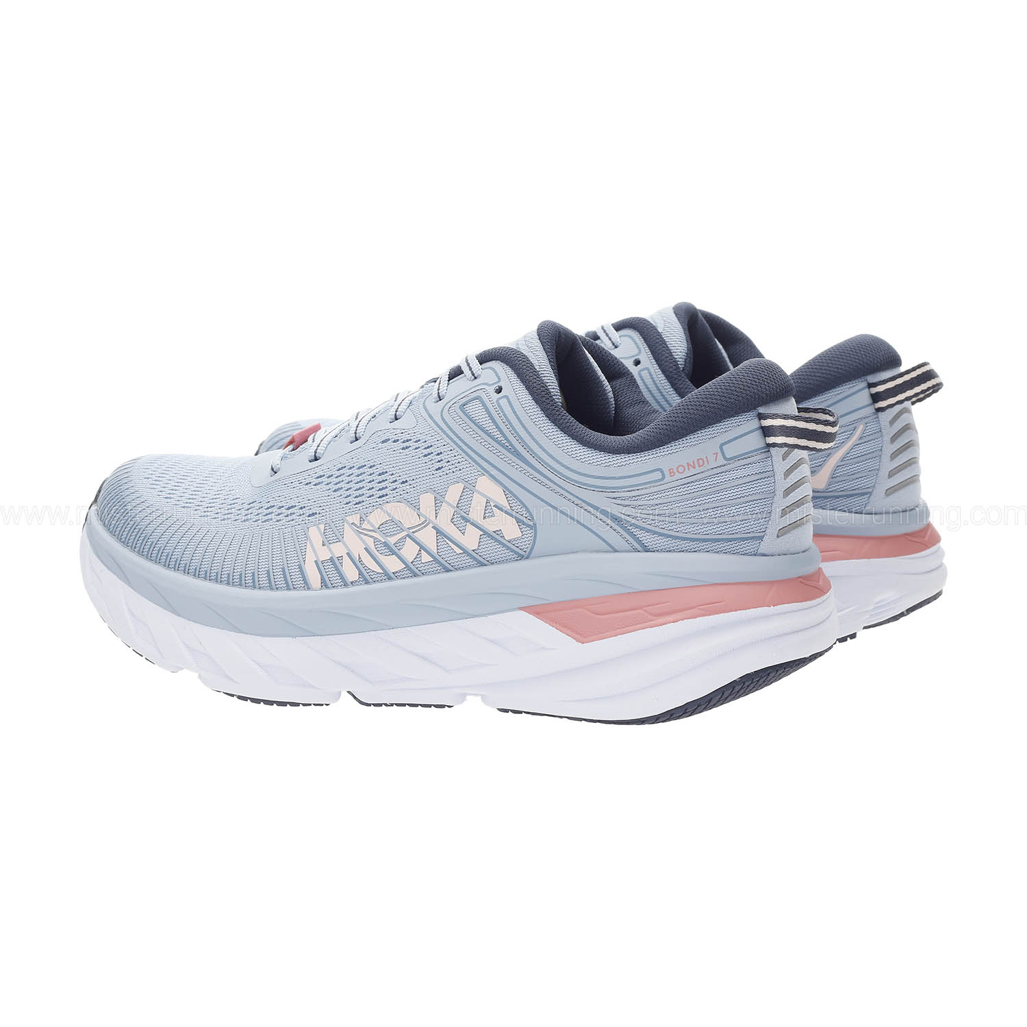 Hoka One One Bondi 7 Women's Running Shoes - Blue Fog/Blue