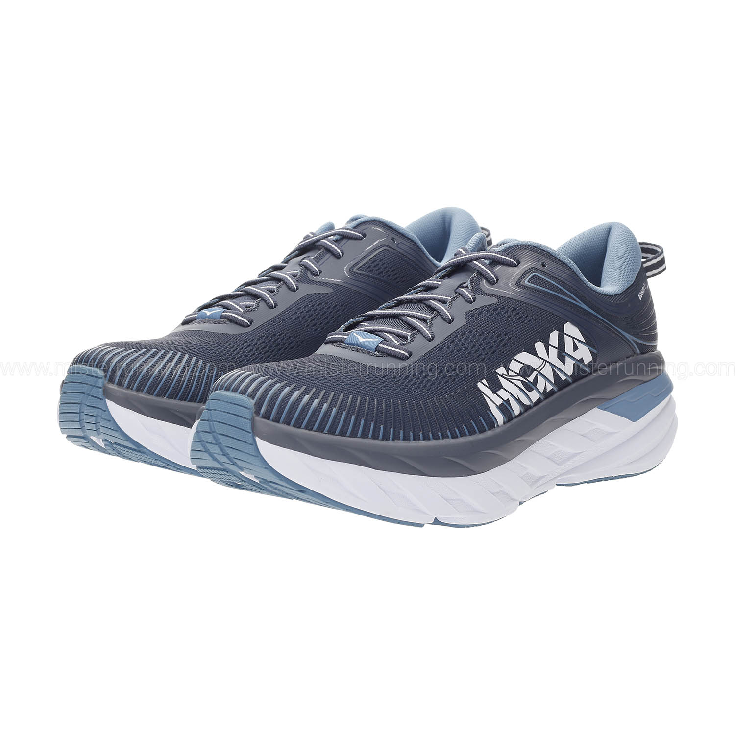 Hoka One One Bondi 7 Men's Running Shoes - Ombre Blue/Blue