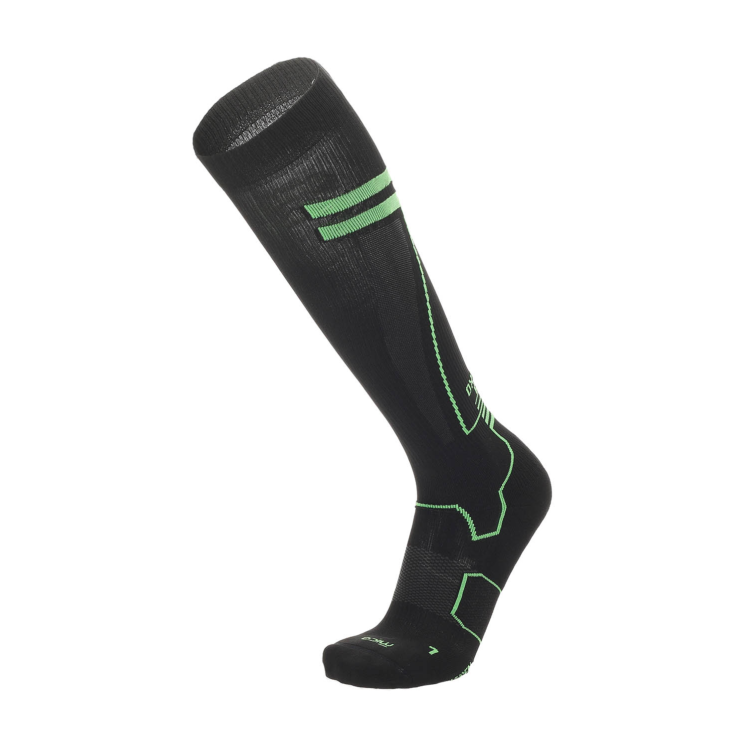 Mico Compression Oxi-Jet Medium Weight Calze - Nero/Verde Fluo