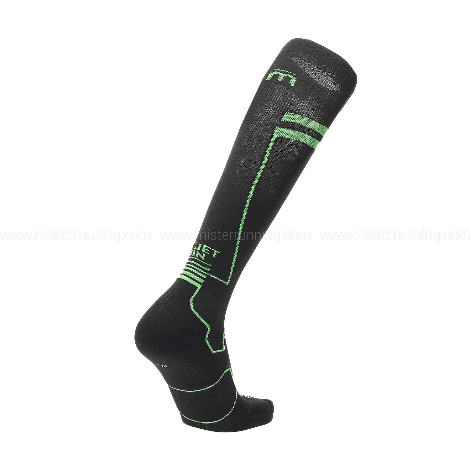 Mico Compression Oxi-Jet Medium Weight Calze - Nero/Verde Fluo