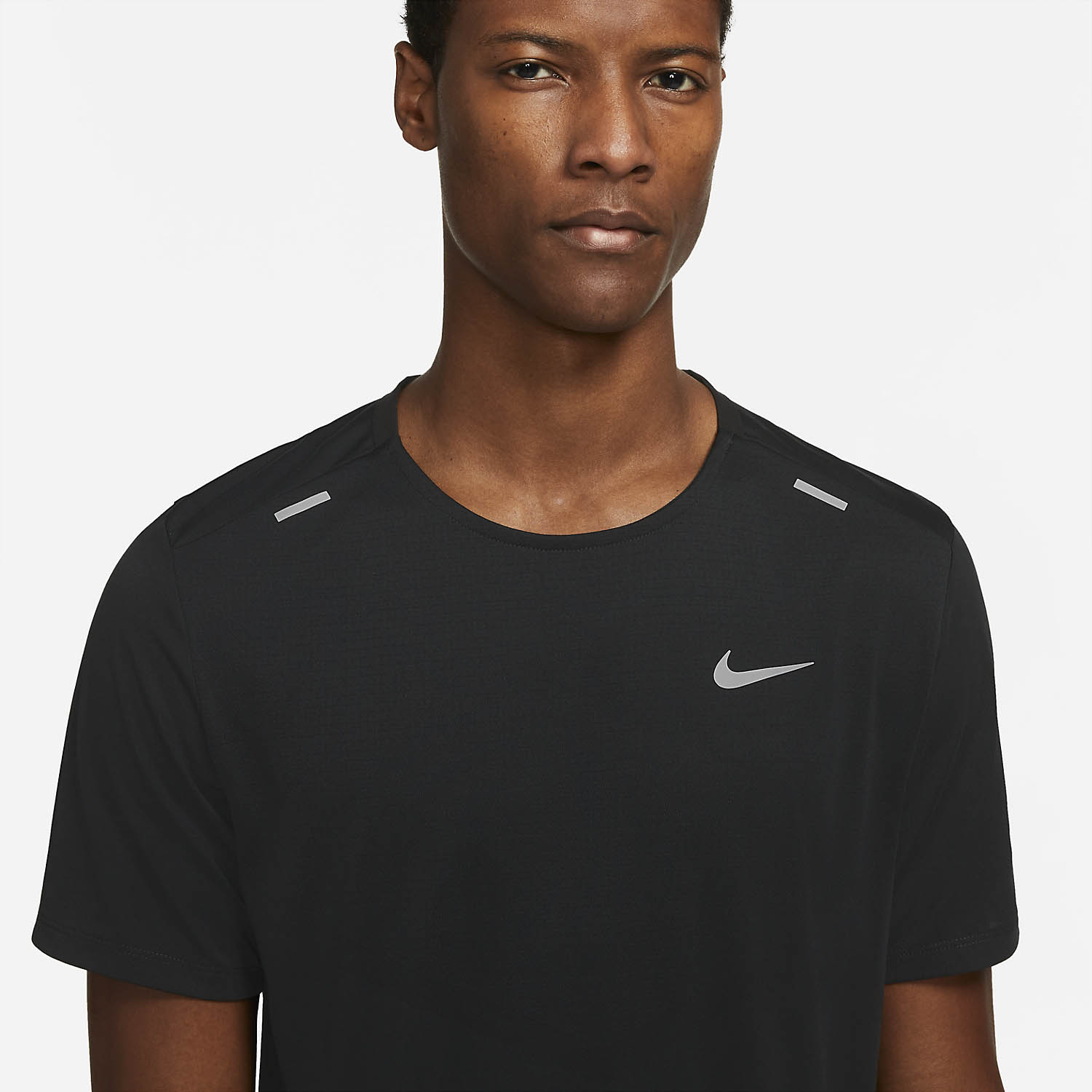 Nike Dri-FIT Rise 365 T-Shirt - Black/Reflective Silver