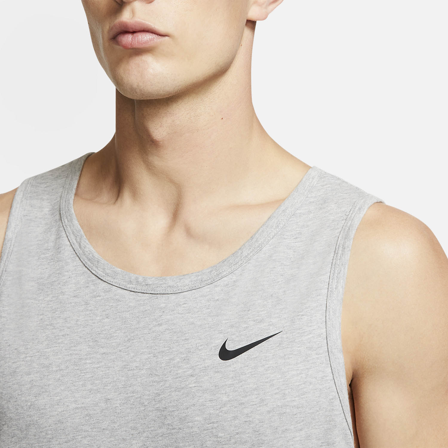 Nike Solid Dri-FIT Tank - Dark Grey Heather/Black