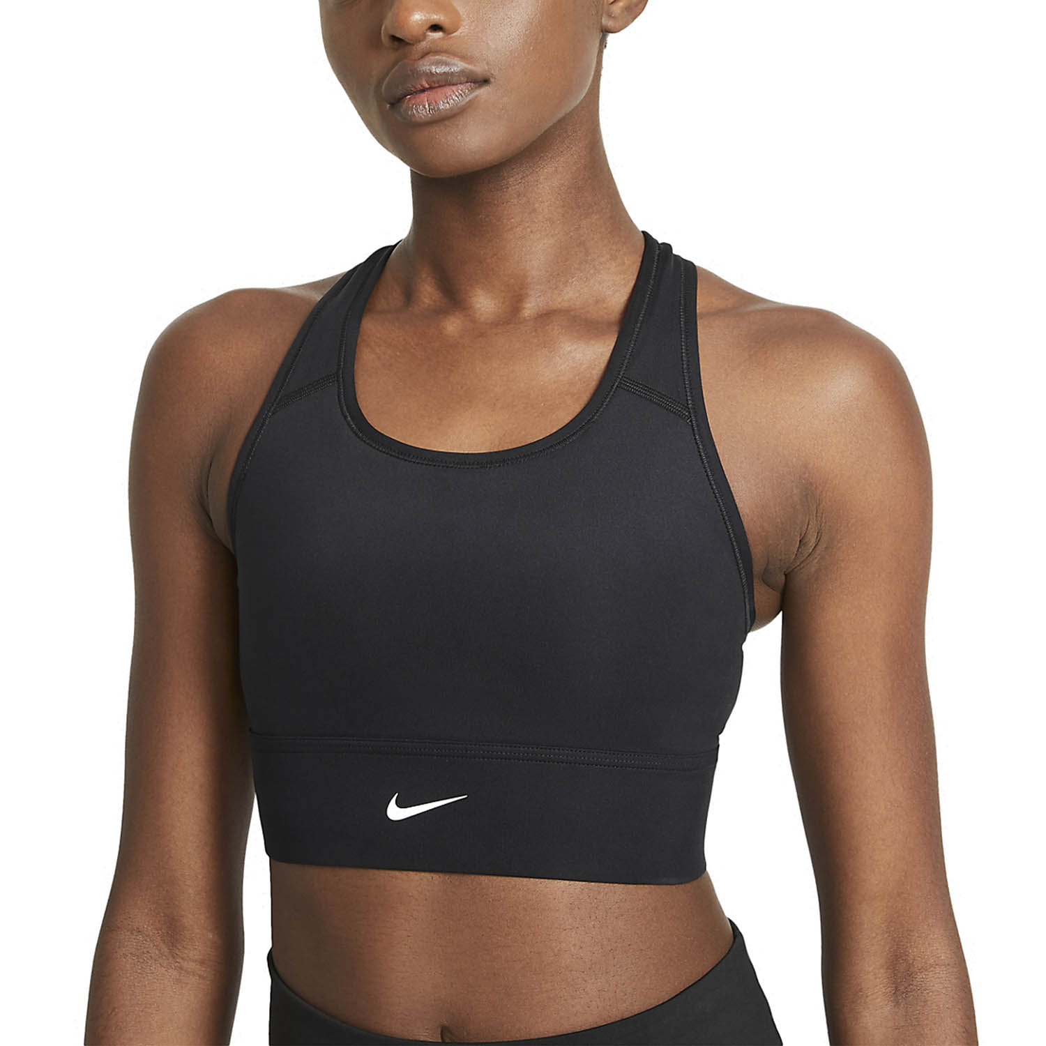 nike swoosh bra black