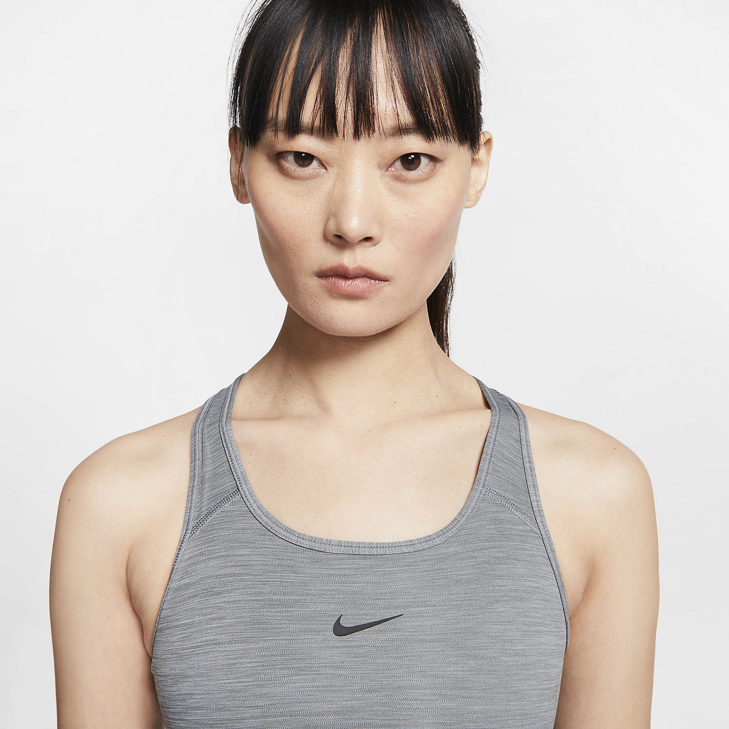 Nike Swoosh Sports Bra - Smoke Grey/Pure Black