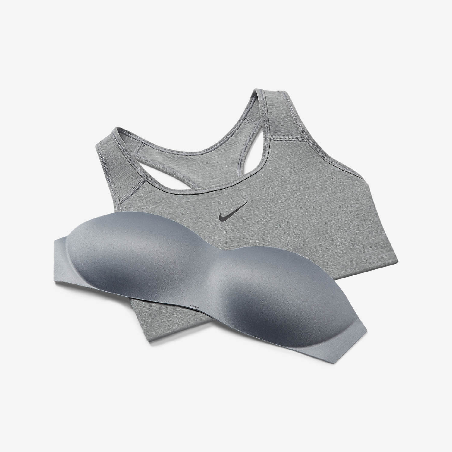 Nike Swoosh Sports Bra - Smoke Grey/Pure Black