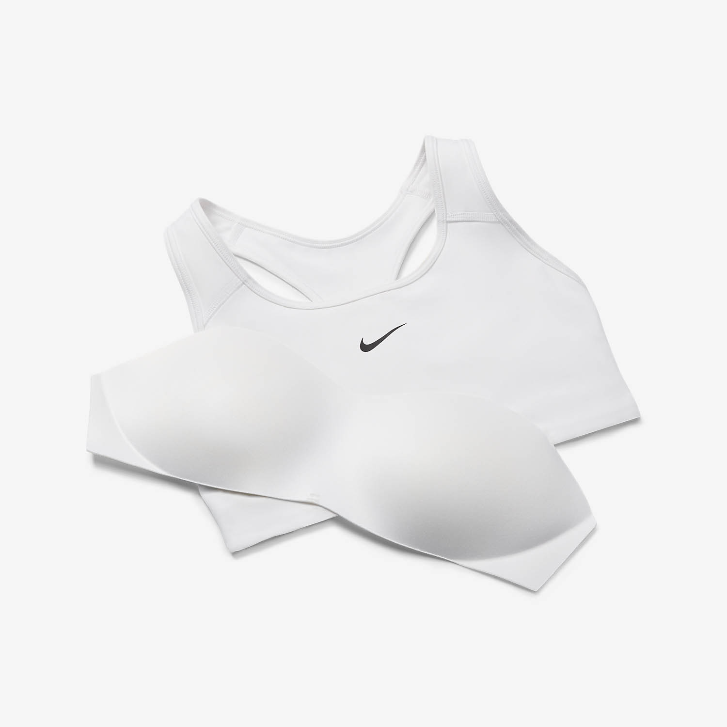 Nike Swoosh Women's Sports Bra - White/Black