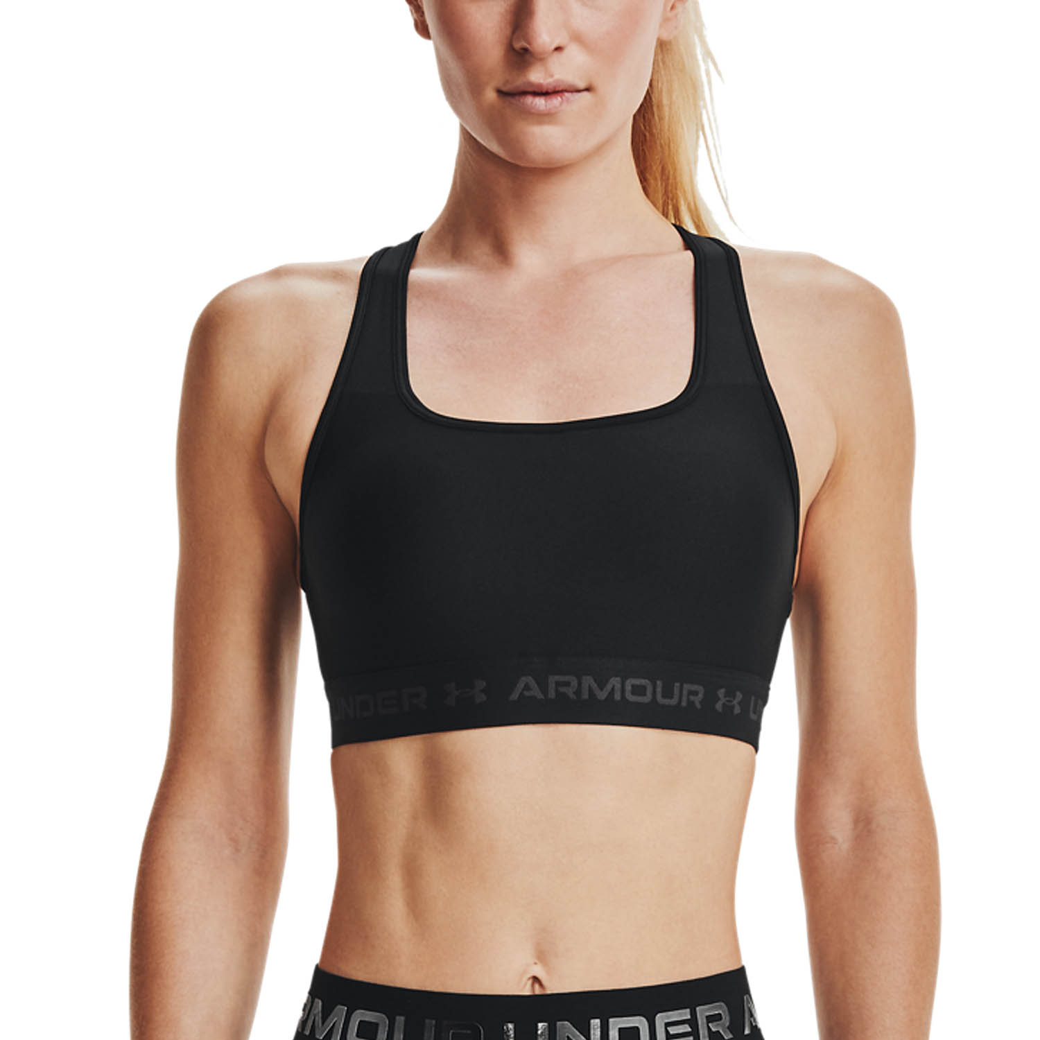 Under Armour Crossback Mid Women's Sports Bra - Black/Jet Gray