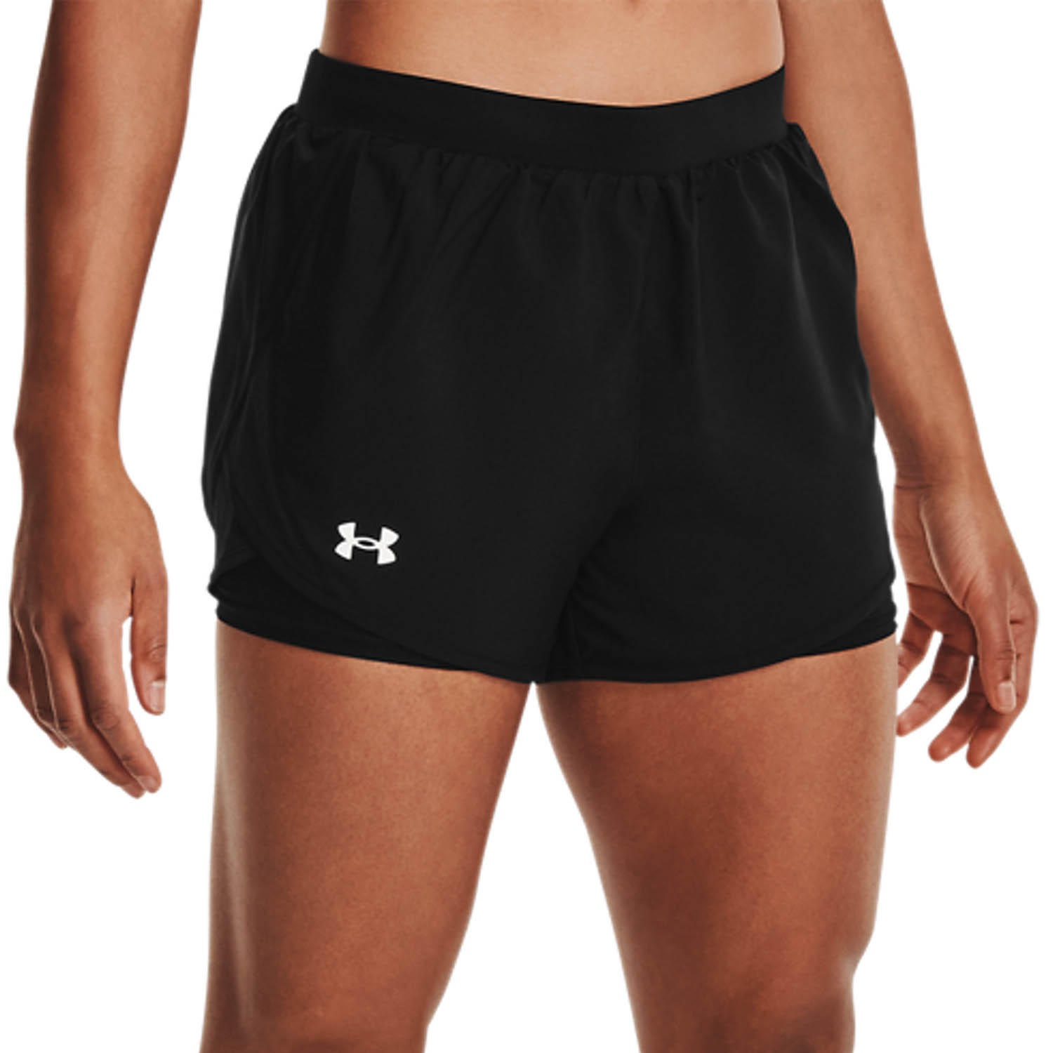 Under Armour Fly By 2.0 2 in 1 3.5in Pantaloncini - Black/Reflective