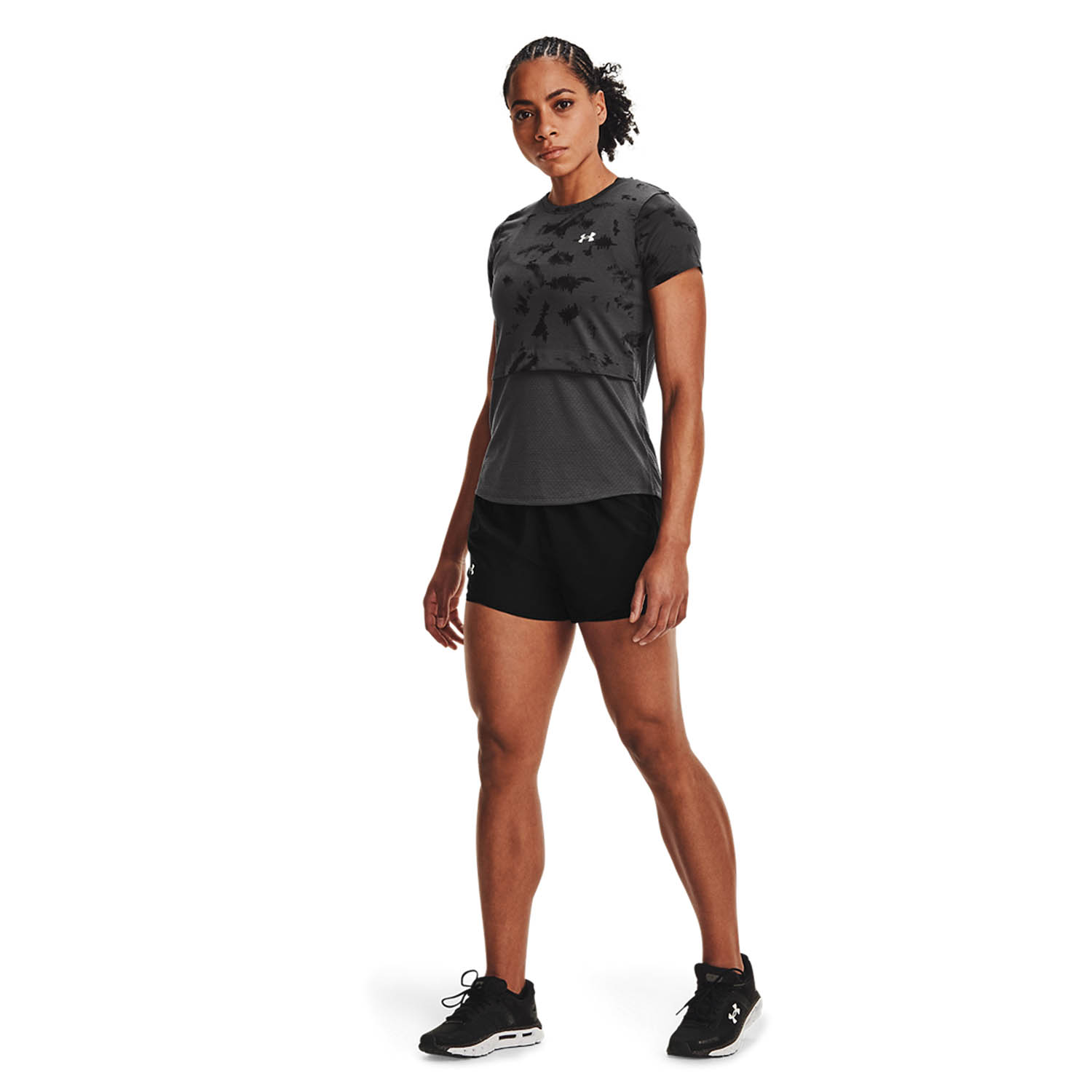 Under Armour Fly By 2.0 2 in 1 3.5in Shorts - Black/Reflective