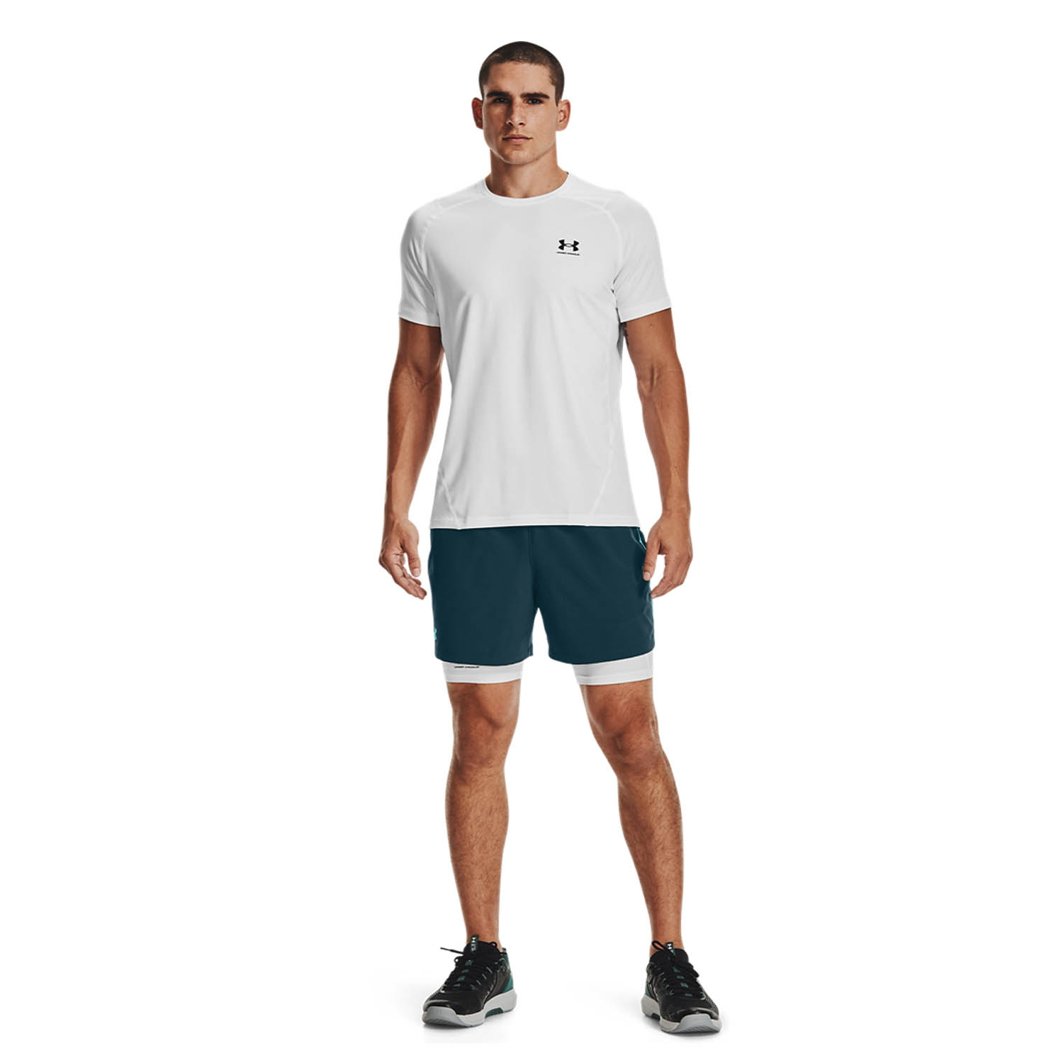 Under Armour HeatGear Short Tights - White/Black