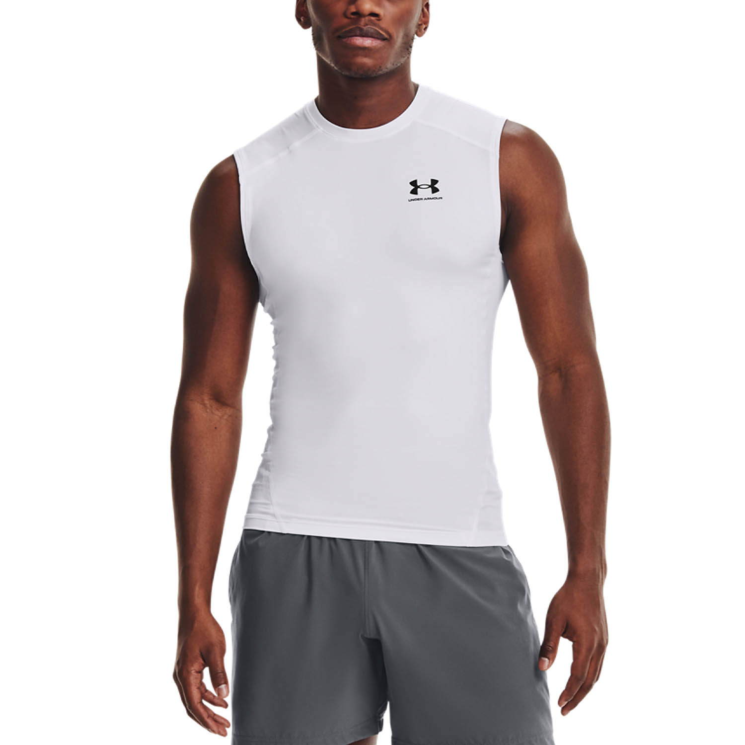 Under Armour HeatGear Compression Top - White/Black