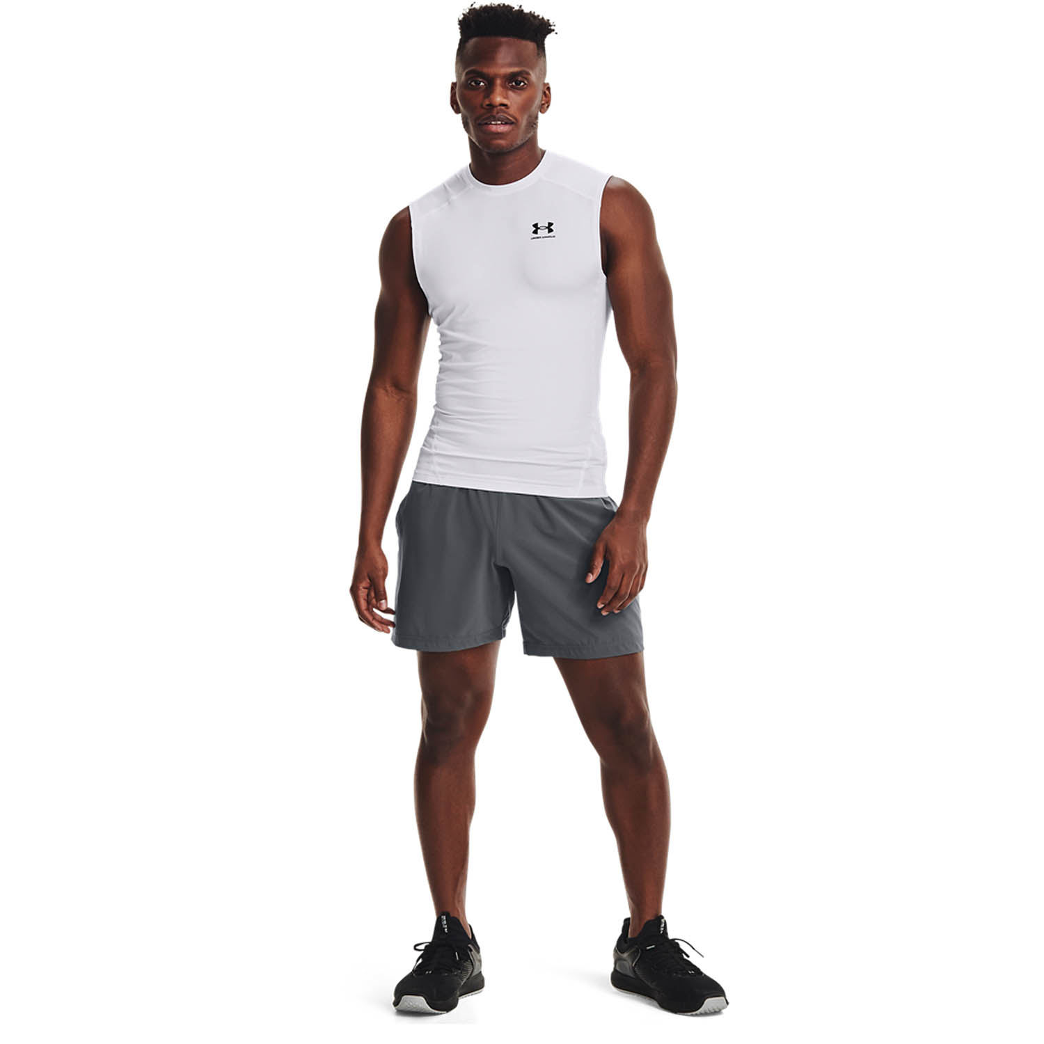 Under Armour HeatGear Compression Top - White/Black