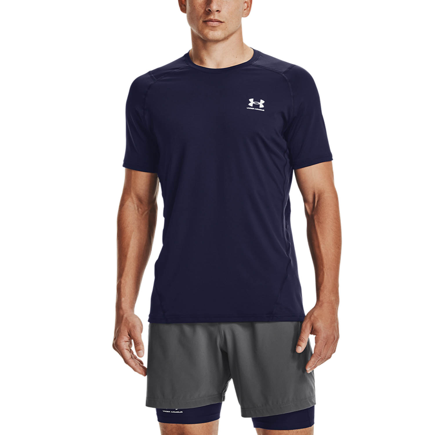 Under Armour HeatGear Knit Maglietta - Midnight Navy/White