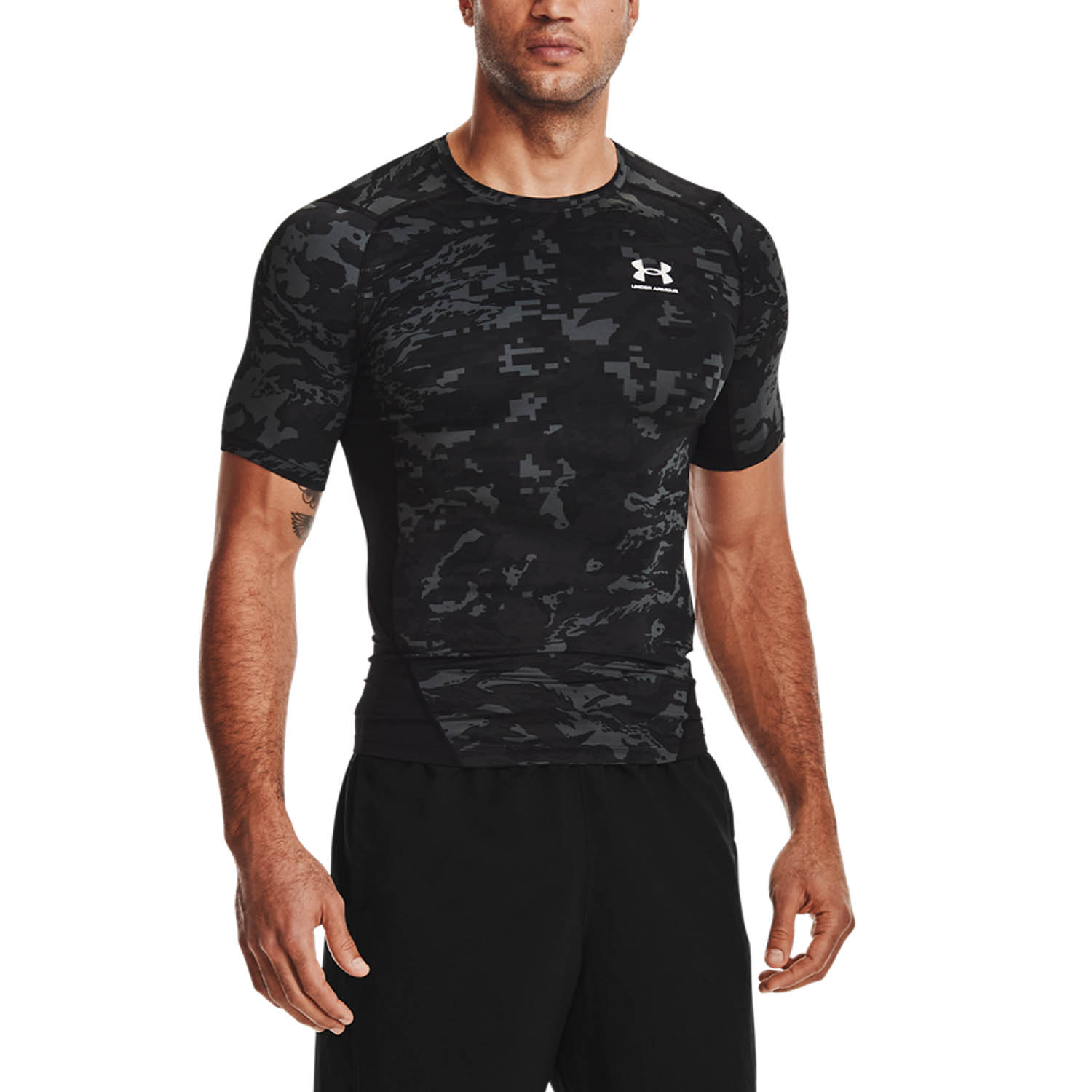 Under Armour HeatGear Camo Men's Training TShirt Black/Mod Gray