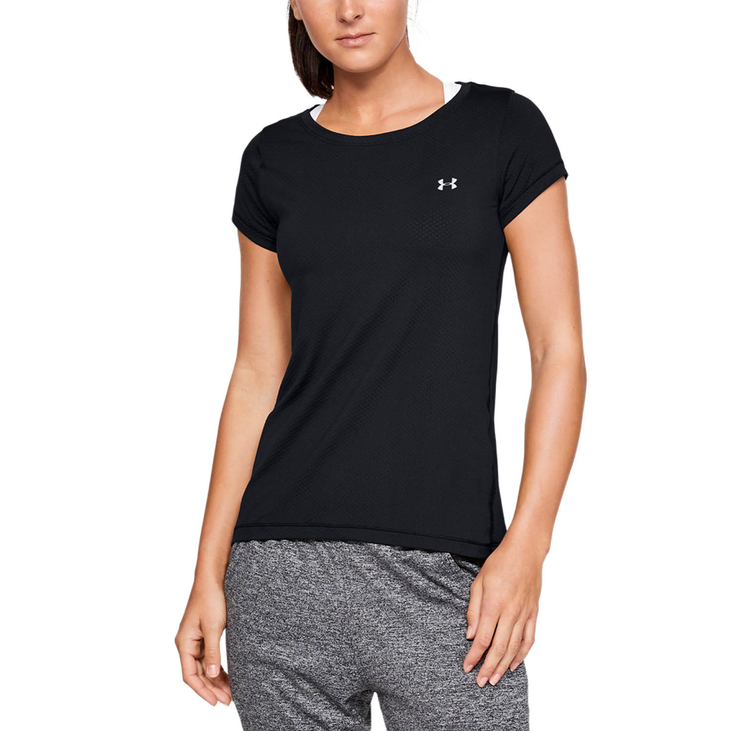 Under Armour HeatGear Camiseta - Black/Metallic Silver