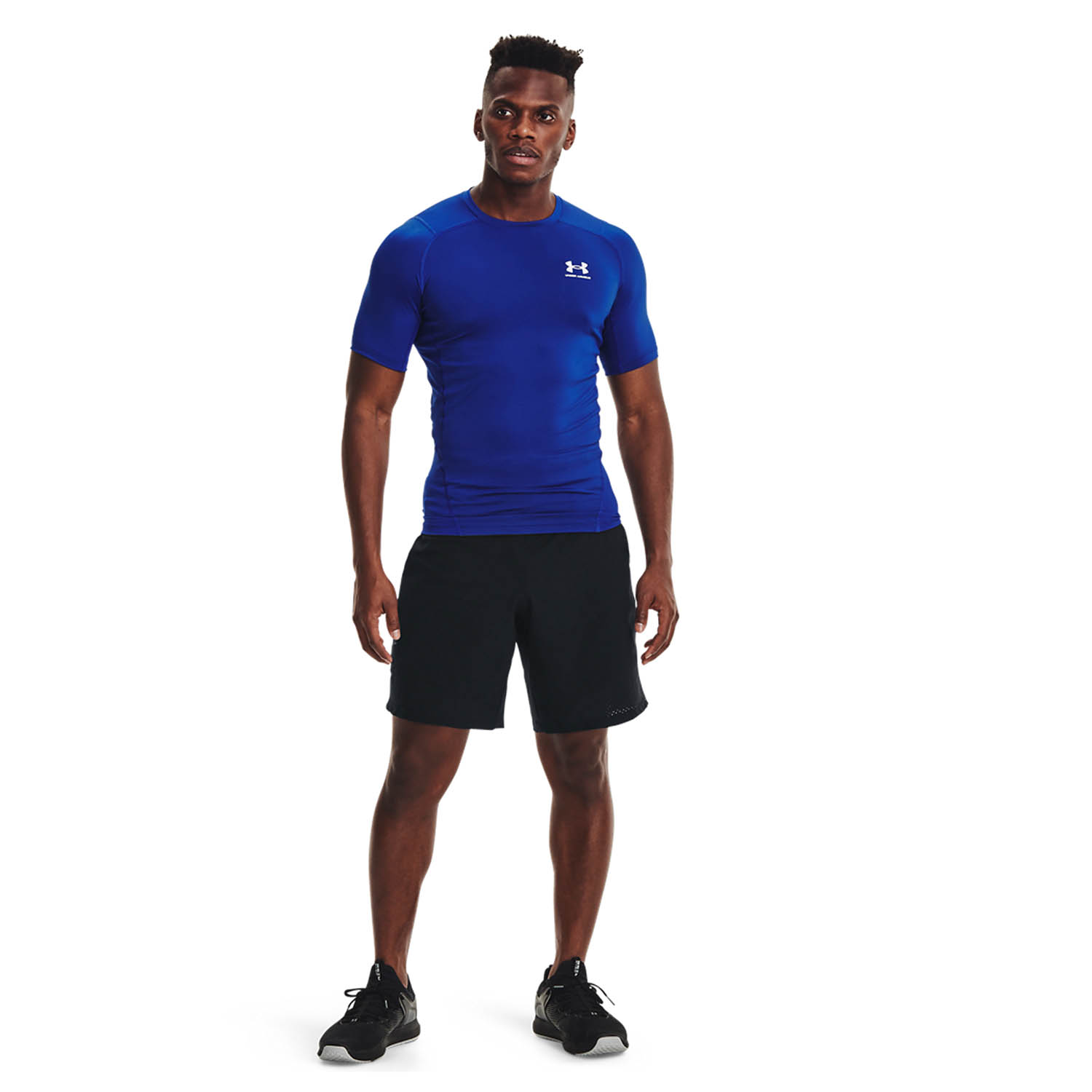 Under Armour HeatGear Compression Logo Maglietta - Royal/White