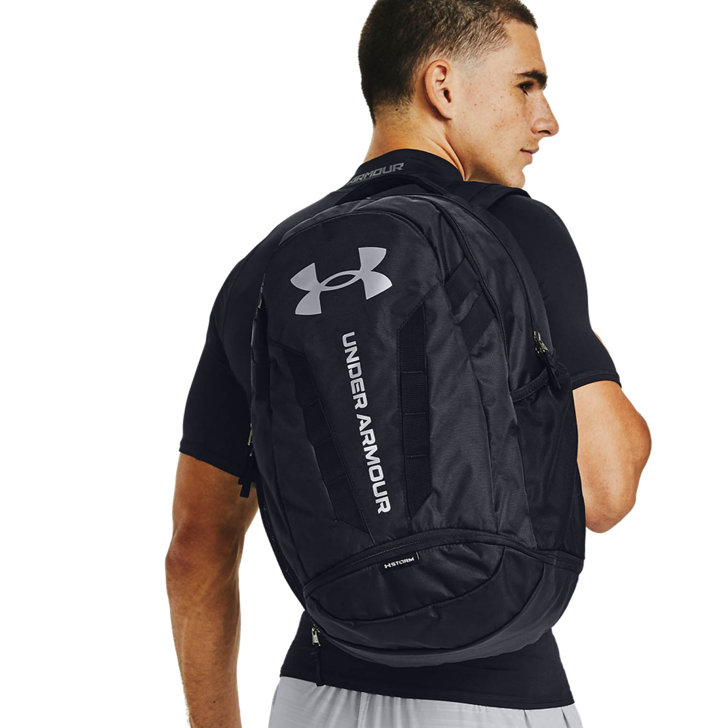 Under Armour Hustle 5.0 Backpack - Black/Silver