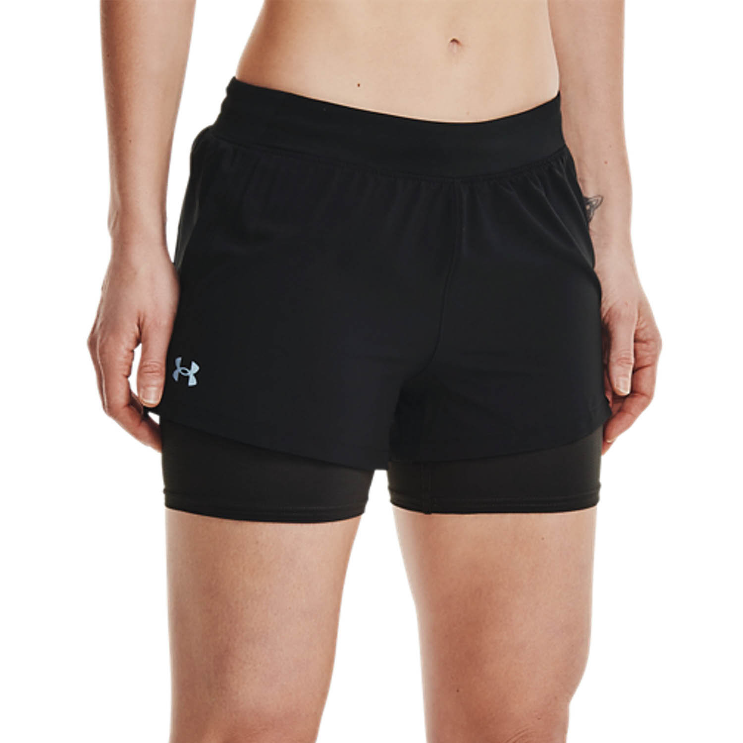 Under Armour IsoChill 2 in 1 3in Pantaloncini - Black/Reflective