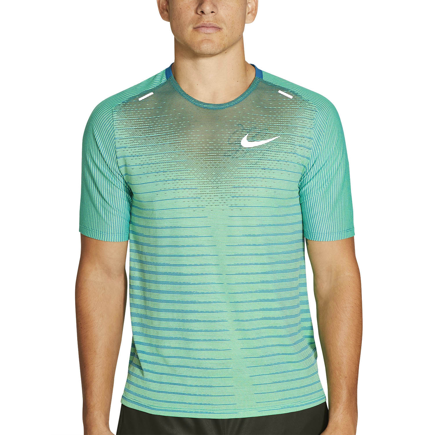 blue green nike shirt