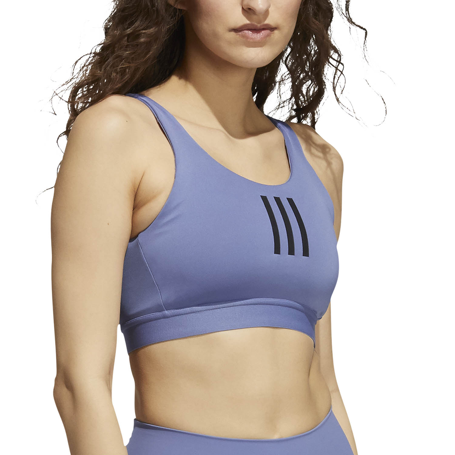 adidas Dont Rest 3 Stripe Sports Bra - Orbit Violet/Black