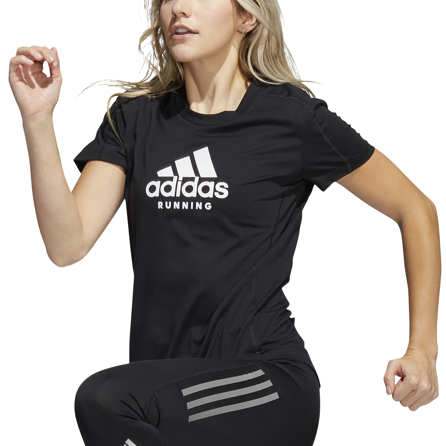 adidas Jersey Logo Camiseta Running Mujer - Black