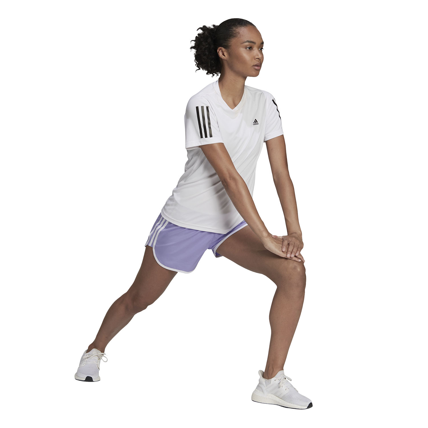 adidas Marathon 20 3in Shorts - Light Purple/White