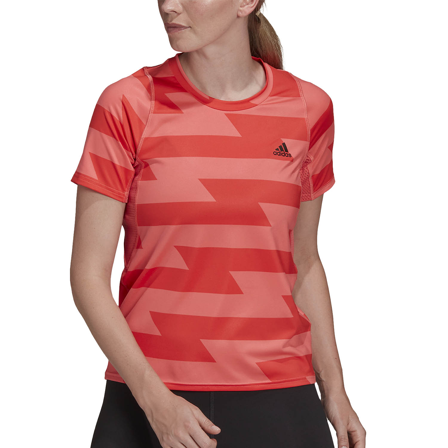 adidas Run Fast Camiseta Running Mujer - Semi Turbo/Bright Red
