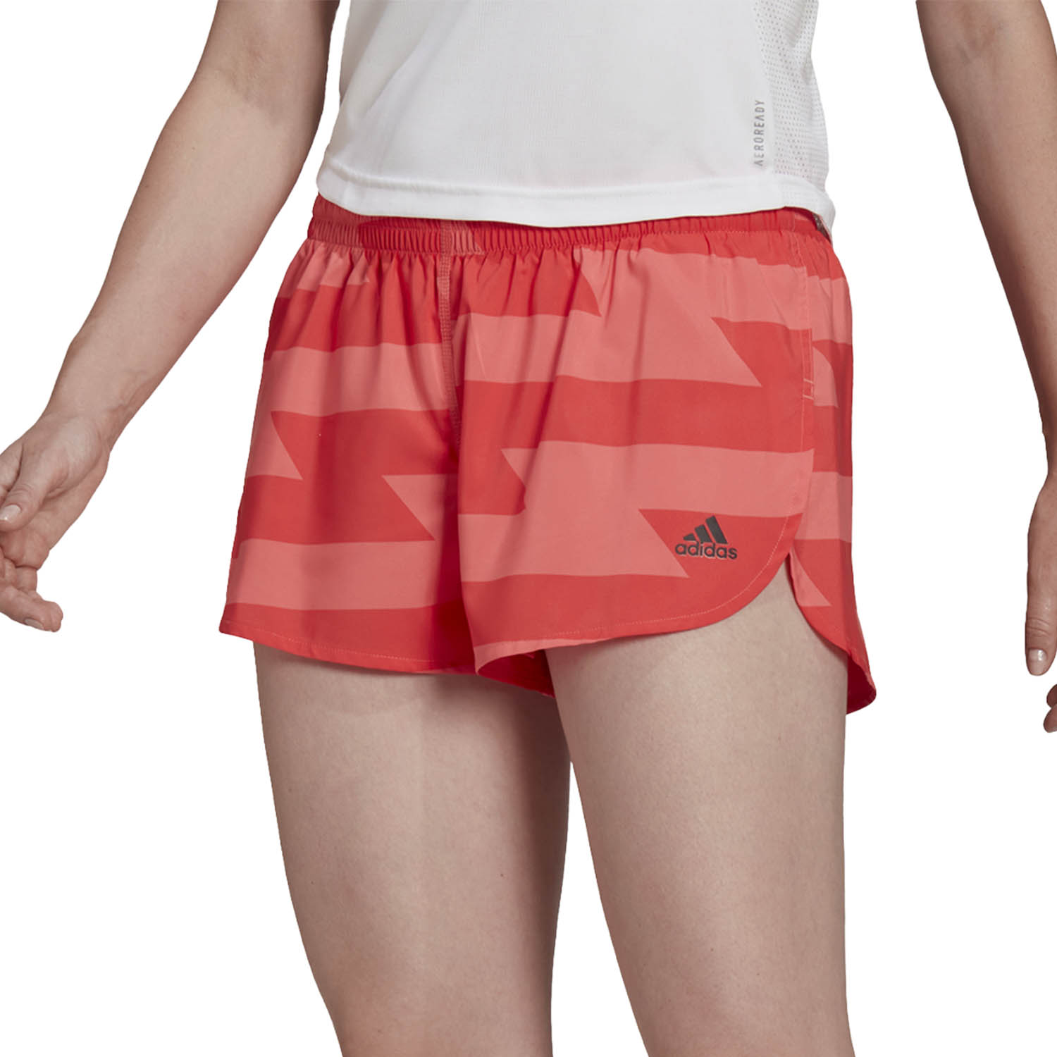 adidas Run Fast Split 3in Pantaloncini - Semi Turbo/Bright Red