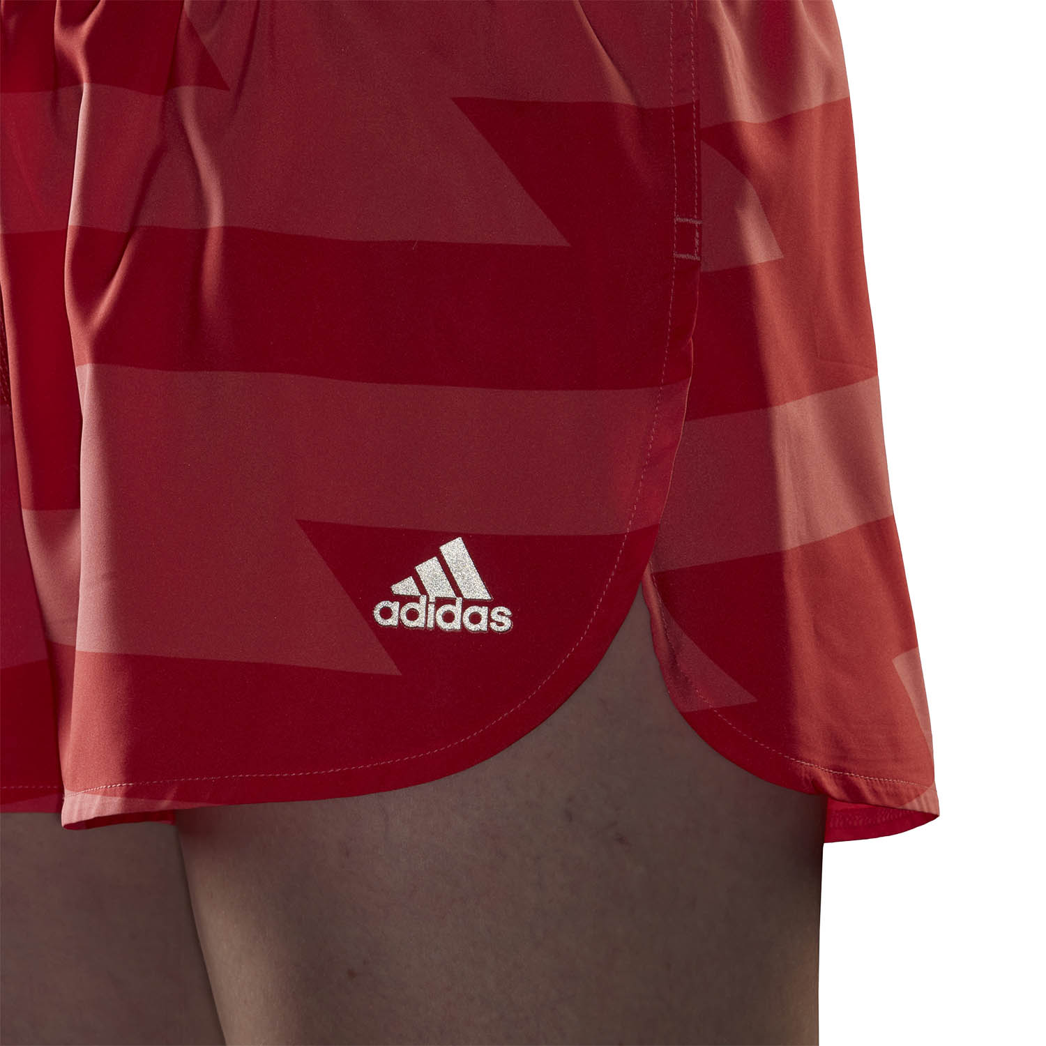 adidas Run Fast Split 3in Shorts - Semi Turbo/Bright Red