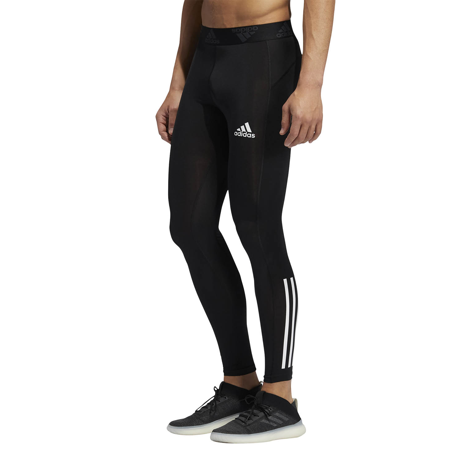 Youth Embed Employer adidas Techfit 3 Stripes Men's Training Tights - Black