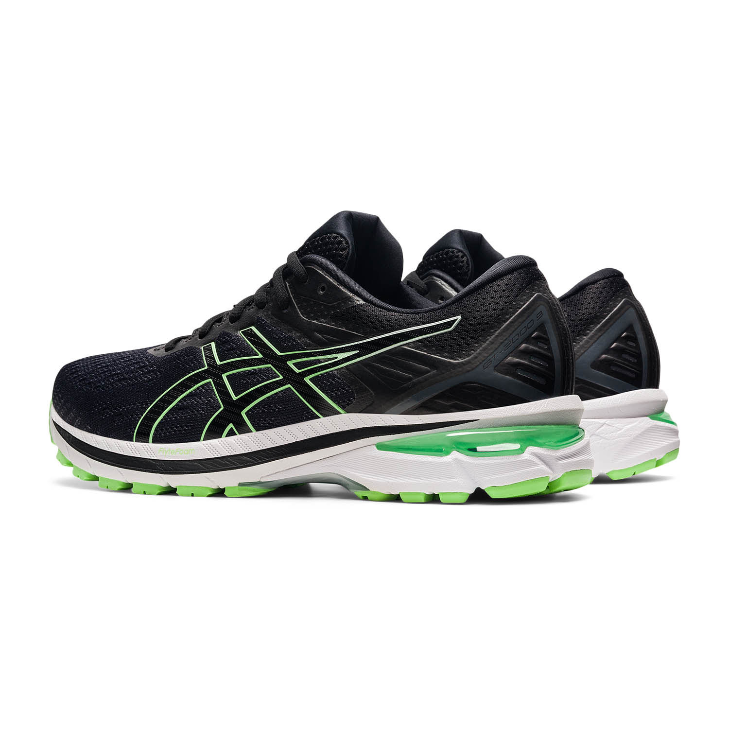 asics gt 2000 mens shoes black/blue/lime