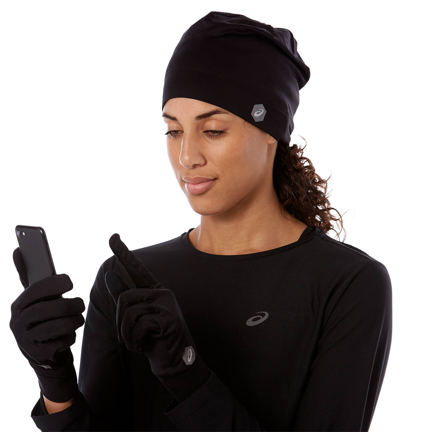 Asics Logo Pack Guantes y Gorro - Performance Black