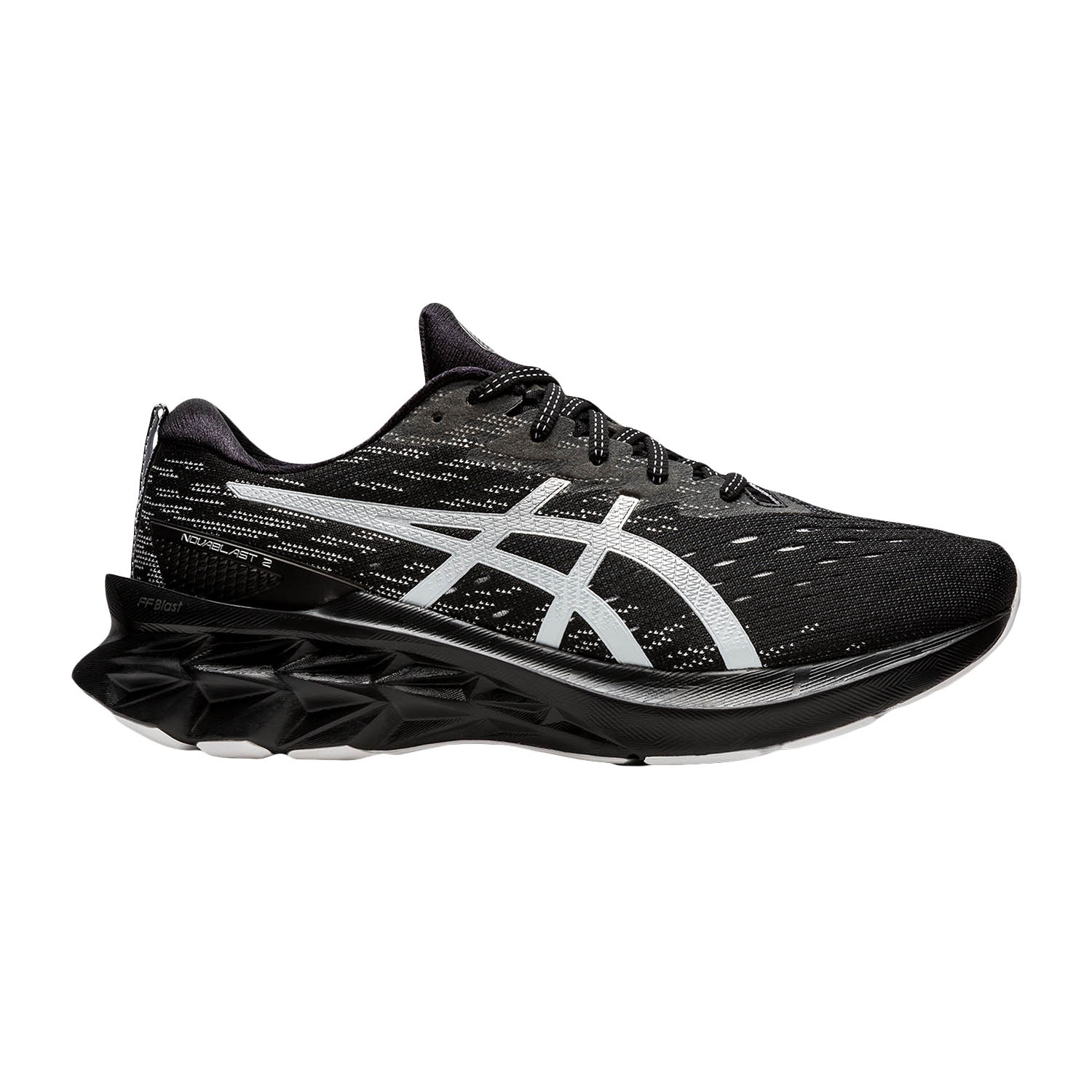 asics all black running shoes