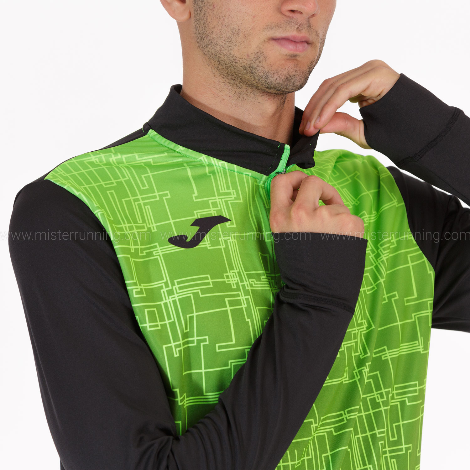 Joma Elite VIII Camisa - Black/Green Fluor