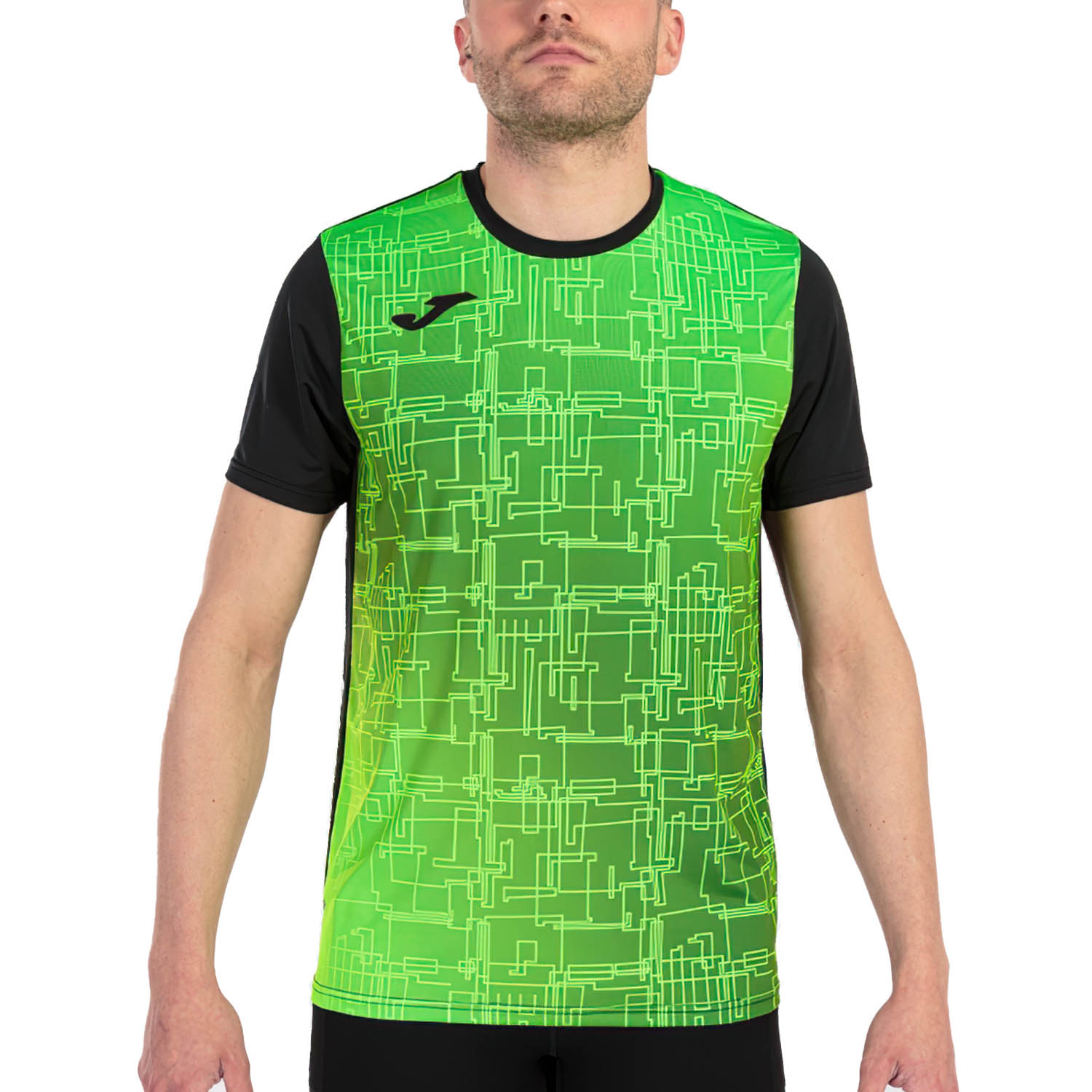 Joma Elite VIII T-Shirt - Black/Green Fluor